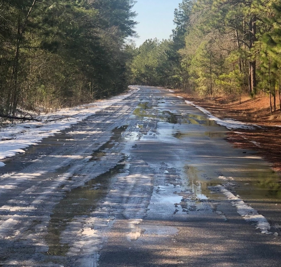 Thompson Road in Hoffman is one of at least three Richmond County Schools transporation officials deemed potentially hazardous on Monday.