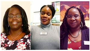 Pictured are New Horizons Life and Family Services employees, from left, Karen Bostick, Teshika Wall and LaKeshia Gibson, who all earned a degree in Human Services Technology from Richmond Community College.