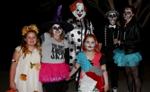 A group of trick-or-treaters at Browder Park Tuesday night.