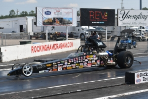 Vaughn Caufield took the top spot in the Top Dragster division May 21 at Rockingham Dragway.