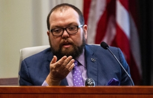Andy Yates, a political consultant with Red Dome Group, testifies during the second day of a public evidentiary hearing on the 9th Congressional District voting irregularities investigation Tuesday, Feb. 19, 2019, at the North Carolina State Bar in Raleigh