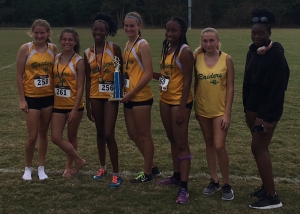 The RSHS girls cross country team after its second place finish at Saturday&#039;s Smithfield-Salem Invitational.