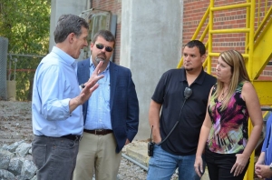 Gov. Roy Cooper visits Richmond County following Hurricane Florence in 2018. House Republicans are criticizing the administration&#039;s response to recent hurricanes.