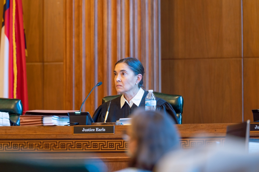 ssociate Justice Anita Earls during a session of the N.C. Supreme Court.