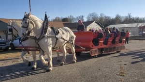 Gold Leaf Carriage returned to Dobbins Heights on Wednesday to offer afternoon sleigh rides through town. See a video at the RO&#039;s Facebook page.