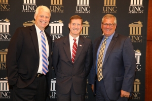 From left: Dr. Jeff Frederick, dean of the College of Arts and Sciences at UNCP, Dr. Jerome Lavelle, associate dean for Academic Affairs for the College of Engineering at NCSU and UNCP Provost David Ward