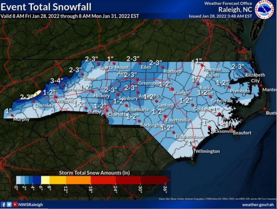 Winter weather advisory in effect for Richmond County; temps in the teens to follow up to 2 inches of snow