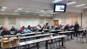First responders last Thursday learn how to respond to rail car incidents at UNC-Pembroke.