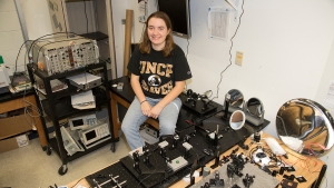 Dana Lamberton recently became the first student to graduate through UNC Pembroke’s 3-plus-2 dual-degree engineering program with N.C. State.