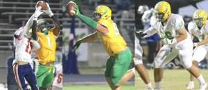 Seniors Jaleak Gates (1) and J.D. Lampley (55) were named to the Carolina Bowl, while Lampley and Jaiden Covington (68) were chosen for the Shrine Bowl.