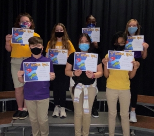 Mineral Springs Elementary Fifth Grade Honor Roll students. Front Row: Oliver Lambeth, Evelyn Morales Jaimes and Faith Seibles. Back Row: Ella Cooper, Rylee DeCubellis, Adrian Isaac and Briley Webb.