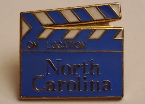 The North Carolina Film Commission produced lapel pins in the &#039;90s. For several years, the Tar Heel state was the third-largest film-producing state in the nation, behind New York and California.