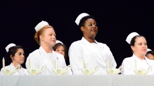 Practical Nursing graduates take the Nurse&#039;s Oath during a pinning ceremony at Cole Auditorium on Tuesday. See more photos and video on the RO&#039;s Facebook page.