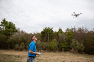 Co-author Michael Jones flying a drone.