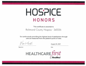 Richmond County Hospice, Inc. named a 2021 Hospice Honors recipient