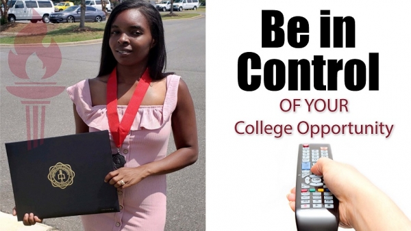 Accounting graduate in control of college education and career opportunities