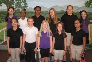 Mineral Springs students making the A Honor Roll for the third  nine weeks grading period. Front: Breiry Chaparro Vazquez, Lillian Hill, Madyson Cloninger, Cheyenne Reams and Lucero Morales Nava. Second row: Raelynn Carter, Zikhiya Thompson, London Saunders, Alyssa Sellers, Mackenzie Hill and Hayllie Valk. Not pictured: Colton Brown and Sadora McCauley.