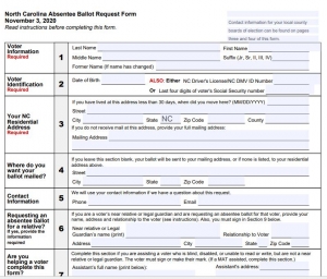 Absentee ballot request form