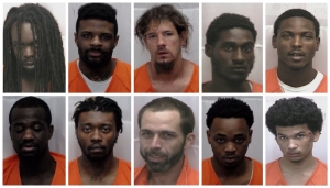 Ten detainees in the Richmond County Jail are charged for starting a riot on Sunday. Top row, from left: Anthony Spencer, Cedric Bell, Ronald Smith, Terek Ross and Stephon Easterling. Bottom, from left: Adrian Caldwell, David Boseman, John Grant, Timothy Streater and Jaylan Taylor.