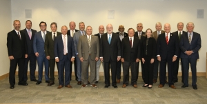  From left to right: Cameron Ingram, Executive Director; John Coley, IV, At-Large Commissioner; Landon Zimmer, At-Large Commissioner; Brad Stanback, District 9 Commissioner; Vernon (Ray) Clifton, Jr., At-Large Commissioner; Wes Seegars, District 3 Commissioner; David Hoyle, Jr., District 8 Commissioner; Monty Crump, Chairman, District 6 Commissioner; Stephen Windham, District 4 Commissioner; Thomas Fonville, Vice-Chairman, At-Large Commissioner; J.C. Cole, At-Large Commissioner; Mark Craig, At-Large Commissioner; Tom Haislip, District 5 Commissioner; Kelly Davis, District 1 Commissioner; John Stone, At-Large Commissioner; John Alexander, At-Large Commissioner; James (Jim) Ruffin, District 7 Commissioner; Thomas Berry, At-Large Commissioner. Not pictured: Mike Alford, District 2 Commissioner and Hayden Rogers, At-Large Commissioner.